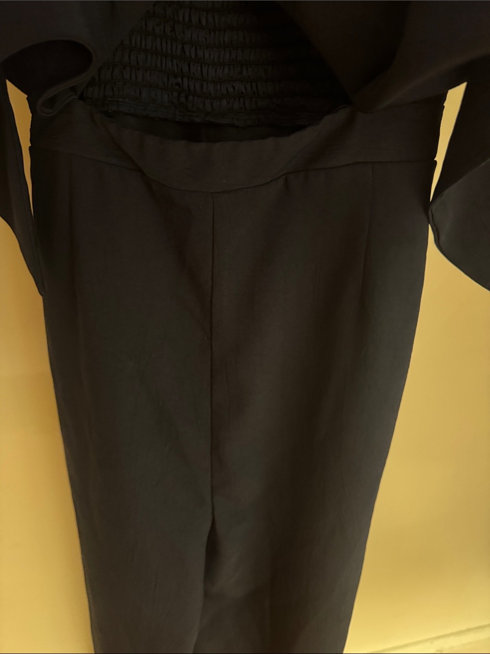 Main Strip Navy Jumpsuit - Elastic back, Open Front - Picture 4 of 6